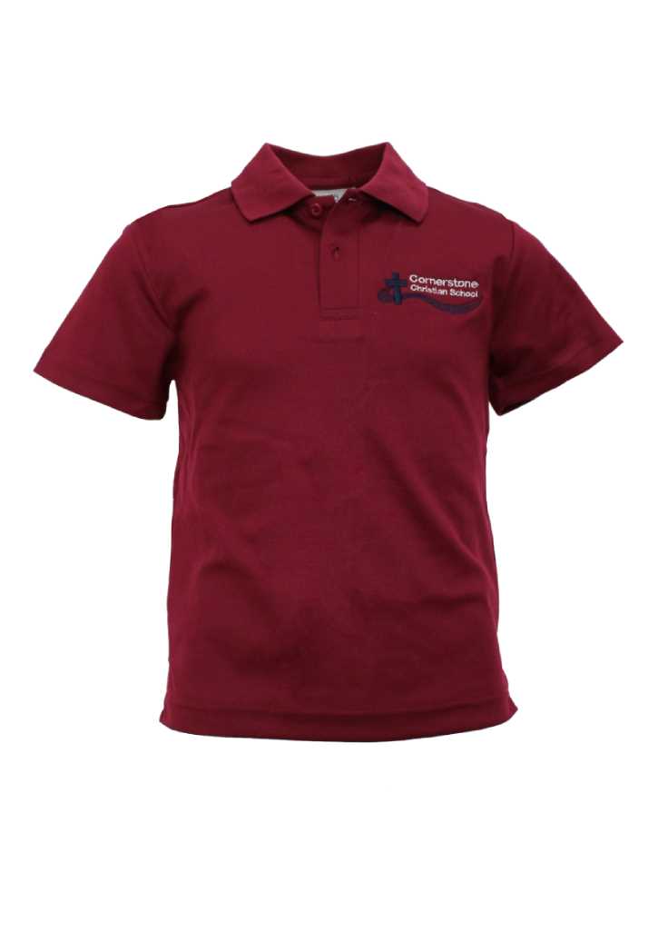 Cornerstone Christian School Polo SS Maroon