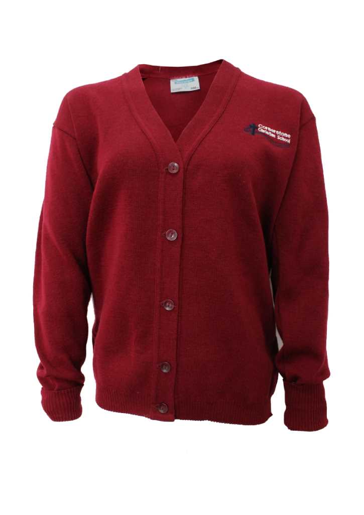 Cornerstone Christian School Cardigan Maroon New